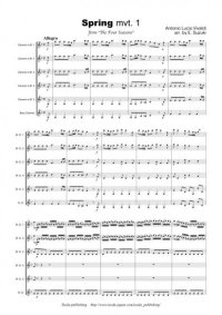 クラリネット６重奏楽譜　「四季」より4つの楽章　作曲：ヴィヴァルディ　編曲：鈴木栄一　