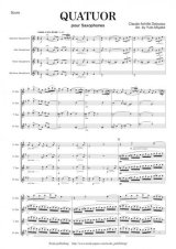 サックス４重奏楽譜　弦楽４重奏曲より　第一楽章　作曲：ドビュッシー　編曲：三宅祐人