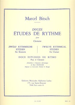 画像1: クラリネット教材　１２のリズムの練習曲（12Etudes　de　Rythme)　作曲/ビッチ,M.（Bitsch)　編曲/delecluse