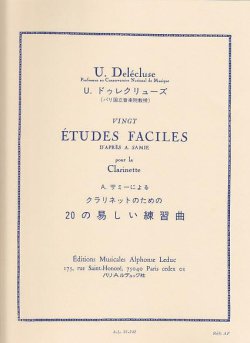 画像1: クラリネット教材　２０の優しい練習曲（20Etudes　Faciles）　作曲/ドゥレクリュ−ズ，Ｕ．（Delecluse,U.)