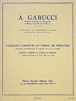 画像1: クラリネット教材　２６の前奏曲形式によるカデンツ（26Cadences　en　Forme　de　Preludes）　作曲/ガブッチ，Ａ．（Gabucci,A.)