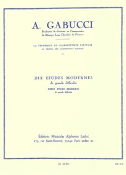 画像1: クラリネット教材　１０の非常に厳しい現代的練習曲（10Etudes　Modernes　de　Grande　Difficulte)　作曲/ガブッチ，Ａ．（Gabucci,A.)