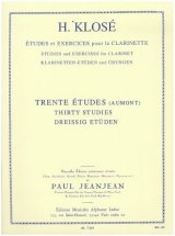 クラリネット教材　３０のオーモンに基づく練習曲（30Etudes　dApres　H,Aumont）　作曲/クローゼ，Ｈ．（Klose,H.)