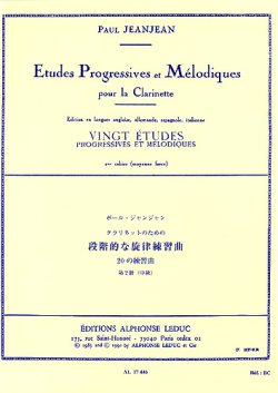画像1: クラリネット教材　段階的、旋律的練習曲：II（Etudes　Progressive　et　Melodiques：II）　作曲/ジャンジャン，Ｐ．（Jeanjean,P.)