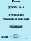 トロンボーン３重奏楽譜　3本のトロンボーンのためのソナタ第四番　作曲／ジョバンニ　ペルゴレージ　【2012年11月取扱開始】