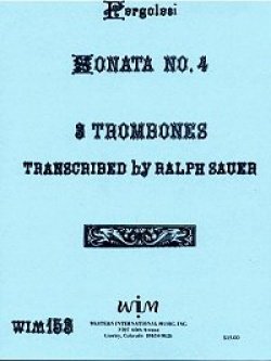 画像1: トロンボーン３重奏楽譜　3本のトロンボーンのためのソナタ第四番　作曲／ジョバンニ　ペルゴレージ　【2012年11月取扱開始】