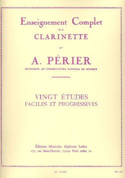 画像1: クラリネット教材　２０のやさしく漸進的な練習曲（20　Faciles　et　Progressives）　作曲/ペリエ，Ａ．（Perier,A.)