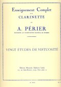 クラリネット教材　２０の高度な技巧の練習曲（20　Etudes　de　Virtuosite）　作曲/ペリエ，Ａ．（Perier,A.)