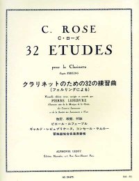 クラリネット教材　フェルリングによる３２の練習曲（32Etudes）　作曲/ローズ，Ｃ．（Rose,C.)　編曲/Lefebvre
