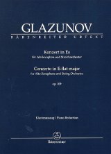 アルトサックス＆ピアノ楽譜　協奏曲変ホ短調　作品109 （Konzert　in　Es　Op,109）　作曲／グラズノフ（Glazounov,A.)