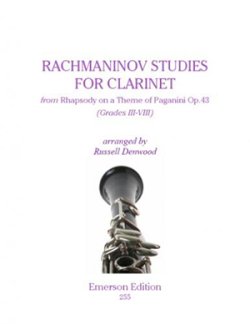 画像1: クラリネット教材　練習曲、「パガニーの主題による狂詩曲」より（Studies　for　Clarinet　ｆroｍ　Rhapsody　on　a　Theme　of　Paganini）　作曲/ラフマニノフ，Ｓ．Ｖ．（Rachmaninov,S,V.）