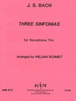 画像1: サックス３重奏楽譜　サキソフォン三重奏のための３つのシンフォニア　作曲／ヨハン・セバスチャン・バッハ【2012年12月取扱開始】
