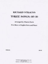 オーボエソロ楽譜　オーボエとピアノのための3つの歌　作品10　作曲／リヒャルト　シュトラウス【2013年1月取扱開始】