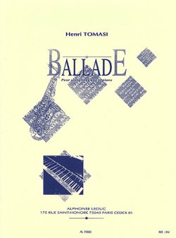 画像1: アルトサックス＆ピアノ楽譜　バラード（Ballade）　作曲／トマジ（Tomasi,H.)【2024年2月価格改定】