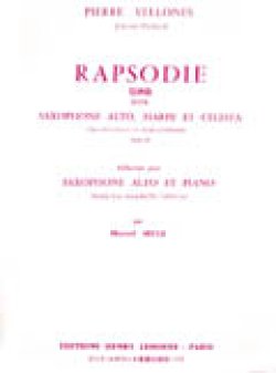 画像1: アルトサックス＆ピアノ楽譜　狂詩曲（Rhapsodie　Op.92）　作曲／ヴェロンヌ（Vellones,P.【2023年5月改定】