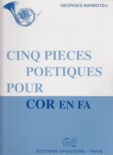 フレンチホルンソロ楽譜　5つの詩的小品　（Cinq　Pieces　Poetiques　pour　Cor　en　Fa）　作曲／バルボトゥ-（Barboteu,G.)　編曲／-