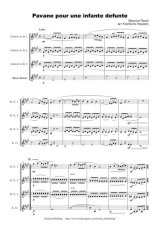 クラリネット4重奏楽譜　亡き王女のためのパヴァーヌ　作曲：ラヴェル　編曲：林 佳史　【2013年8月取扱い開始】