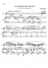 フルートソロ楽譜　「Les petales des cerisiers」フルートとピアノのための　作曲：関向　弥生　【2013年8月取扱開始】