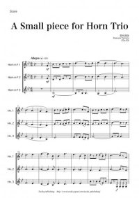 ホルン3重奏楽譜　A Small Piece for Horn Trio　作曲：田丸 和弥　【2013年8月取扱開始】