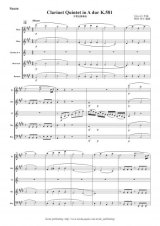 木管5重奏楽譜　Clarinet Quintet in A dur K.581　作曲：モーツァルト　編曲：関向 弥生　【2013年8月取扱開始】