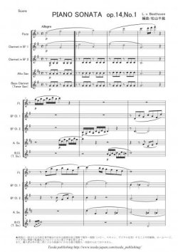 画像1: 木管５重奏楽譜　ピアノ・ソナタ 第9番 第1楽章　作曲：ベートーヴェン　編曲：松山 千紘【2014年8月取扱開始】