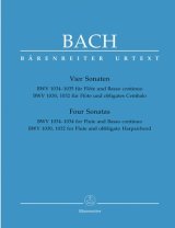 フルートソロ&ピアノ楽譜　４つのソナタ（４　Sonaten　h-moll　BWV.1030,1032,1034,1035）　作曲／バッハ（Bach.J.S）　監修（編曲）／【2014年12月取扱開始】