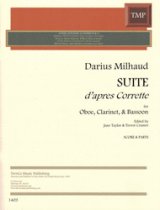 木管3重奏楽譜　コレットによる組曲（Suite apres Corrette）　作曲／D,ミョー【2024年10月価格改定】