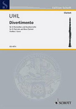 画像1: クラリネット4重奏楽譜　Divertimento／ディヴェルティメント　作曲：Alfred Uhl／アルフレッド・ウール　【2020年8月取扱開始】