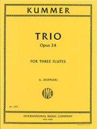 フルート3重奏楽譜　Trio,Op.24／3重奏曲 作品24　作曲 Caspar Kummer／カスパール・クンマー　【2020年8月取扱開始】