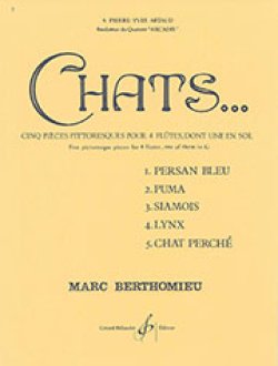 画像1: フルート4重奏楽譜　Chats／猫　作曲：Marc Berthomieu／マルク・ベルトミュー　 【2020年8月取扱開始】