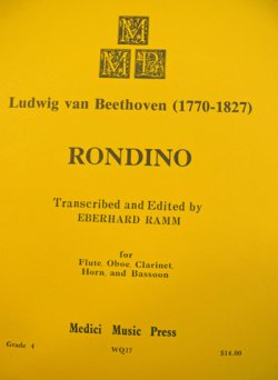 画像1: 【在庫一掃セール】　木管5重奏楽譜　RONDINO（ロンディーノ）　作曲：Ludwing　van　Beethoven（ヴェートーヴェン）　編曲：EBERHARD　RAMM　【2021年10月3日登録】