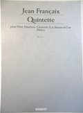 【在庫一掃セール】　木管5重奏楽譜　Quintette（5重奏曲）パート譜のみ　作曲：Jean　Francaix（J.フランセ）　【2021年10月3日登録】