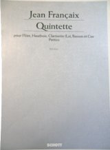 【在庫一掃セール】　木管5重奏楽譜　Quintette（5重奏曲）パート譜のみ　作曲：Jean　Francaix（J.フランセ）　【2021年10月3日登録】