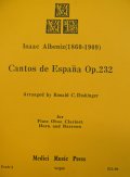 【在庫一掃セール】　木管5重奏楽譜　Cantos　de　EspanaOP,232（スペインの歌）　作曲：Isaac　Albeniz（アルベニス）　編曲：Ronald　C,Dishinger　【2021年10月3日登録】