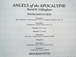 画像2: 打楽器8重奏楽譜  ヨハネ黙示録の天使たち(Angels of the Apocalypse)　作曲／ギリングハム