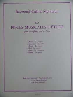 画像1: サックス教材　6つの練習曲 （6 Pieces　Musicales　ｄEtudes）　作曲/ガロワ・モンブラン（Gallois　Montbrun.R)