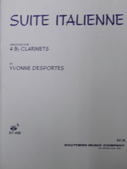 画像1: クラリネット４重奏楽譜　イタリア組曲　作曲／デポルト