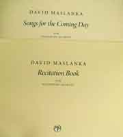 D,マスランカ作曲　サックス４重奏楽譜「レシテーション・ブック」「来たるべき日への歌」入荷！