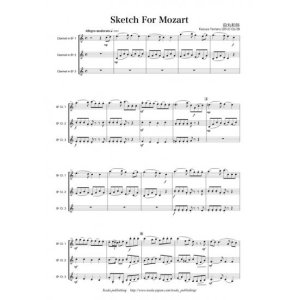 画像: クラリネット３重奏楽譜　Sketch For Mozart　作曲者：田丸和弥