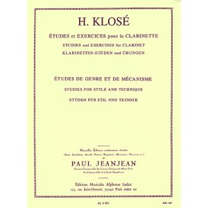 画像: クラリネット教材　様式とメカニズムの練習曲（Etudes　de　Genre　de　Mecanisme）　作曲/クローゼ，Ｈ．（Klose,H.)