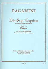 画像: クラリネット教材　１７の奇想曲と常動曲（17Ｃａｐｒｉｃｅｓ　et　Mouvement　Perpetuel）　作曲/パガニーニ，Ｎ．（Paganini,M.)　編曲/Delecluse