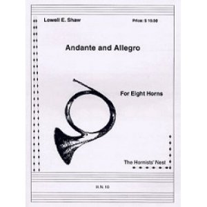 画像: ホルン８重奏楽譜　ホルン八重奏のためのアンダンテとアレグロ 　作曲／ロウェル・ショー