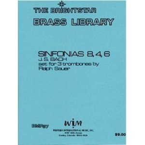 画像: トロンボーン３重奏楽譜　3本のトロンボーンのためのシンフォニア 8. 4. 6　作曲／ヨハン・セバスチャン・バッハ　【2012年11月取扱開始】
