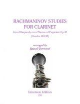 画像: クラリネット教材　練習曲、「パガニーの主題による狂詩曲」より（Studies　for　Clarinet　ｆroｍ　Rhapsody　on　a　Theme　of　Paganini）　作曲/ラフマニノフ，Ｓ．Ｖ．（Rachmaninov,S,V.）