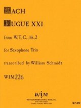 画像: サックス３重奏楽譜　サキソフォン三重奏のためのフーガ21，WTC 2　作曲／ヨハン・セバスチャン・バッハ【2012年12月取扱開始】