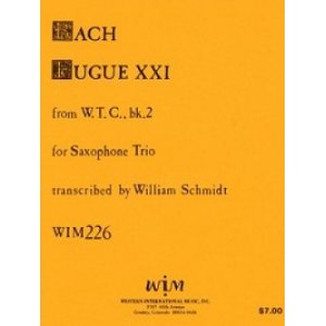 画像: サックス３重奏楽譜　サキソフォン三重奏のためのフーガ21，WTC 2　作曲／ヨハン・セバスチャン・バッハ【2012年12月取扱開始】