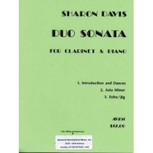 画像: クラリネットソロ楽譜　クラリネットとピアノのためのデュオ　ソナタ　　作曲／シャロン　ディビス【2012年12月取扱開始】