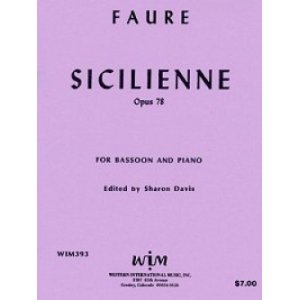 画像: ファゴットソロ楽譜　バスーンとピアノのためのシチリアーノ　作曲／ガブリエル　フォーレ【2012年12月取扱開始】