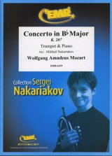 画像: トランペットソロ楽譜　ヴァイオリン協奏曲　第１番　K.207（Concerto in Bb Major）　作曲／モーツアルト　校訂（編曲）／S.ナカリャコフ