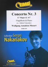 画像: フリューゲルホルンソロ楽譜　ホルン協奏曲　第３番　変ホ長調K.447（Concerto Nr. 3 in Eb Major）　作曲／モーツァルト　校訂（編曲）／S.ナカリャコフ